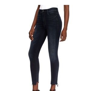 Mother stunner frayed step hem skinny jeans